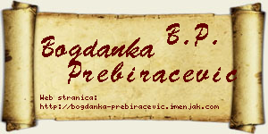 Bogdanka Prebiračević vizit kartica